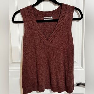 Anthropologie Brown Sleeveless Sweater Vest XS Soft Cotton
